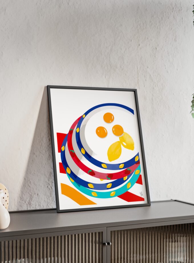 Three Yolks Poster, Framed