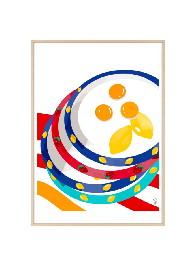 Three Yolks Poster, Framed