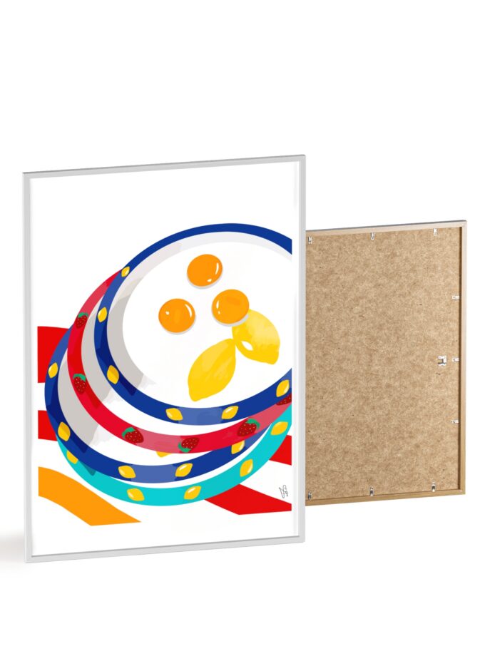 Three Yolks Poster, Framed