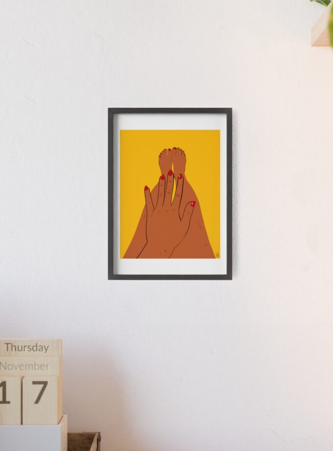 Sun On My Fingers Poster, Framed