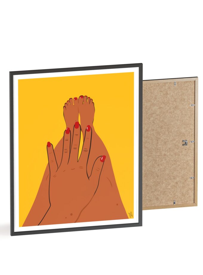 Sun On My Fingers Poster, Framed