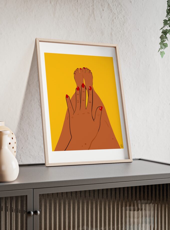 Sun On My Fingers Poster, Framed