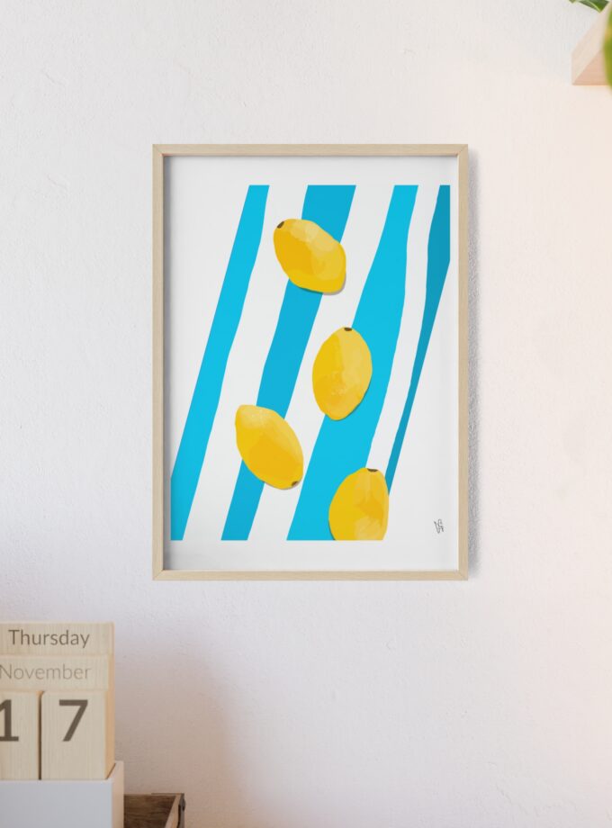 Lemon Water Poster, Framed