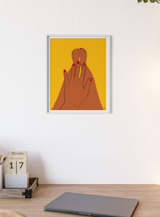 Sun On My Fingers Poster, Framed
