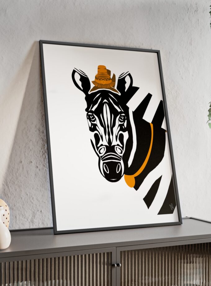 Zebra Poster, Framed