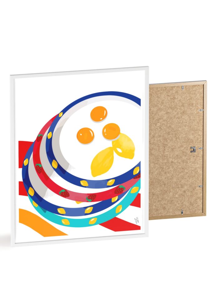 Three Yolks Poster, Framed