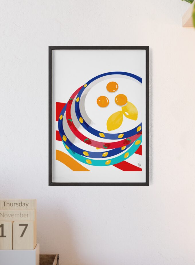 Three Yolks Poster, Framed