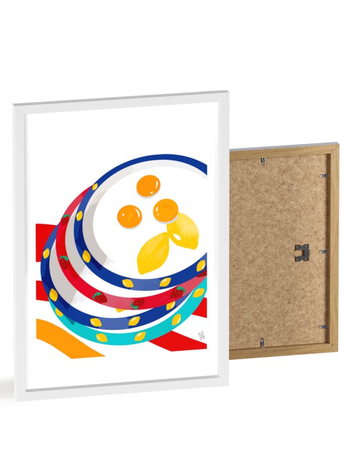 Three Yolks Poster, Framed