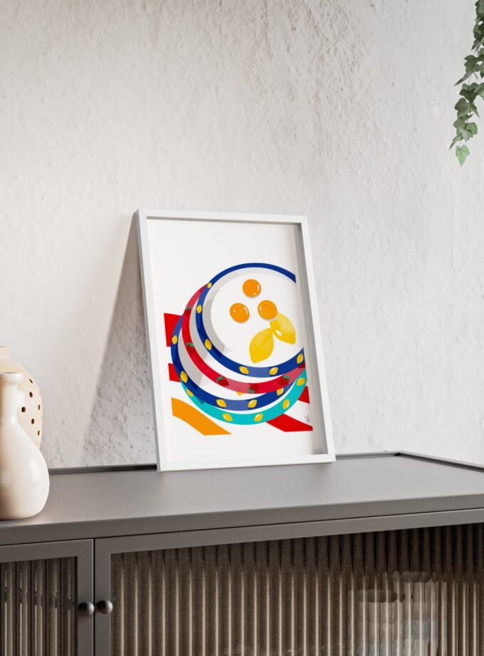 Three Yolks Poster, Framed