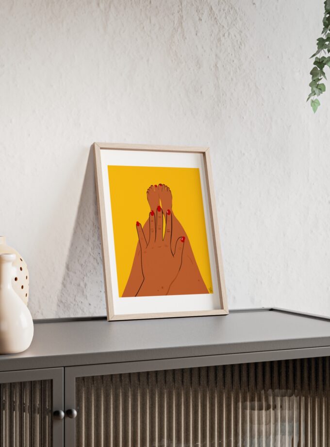 Sun On My Fingers Poster, Framed