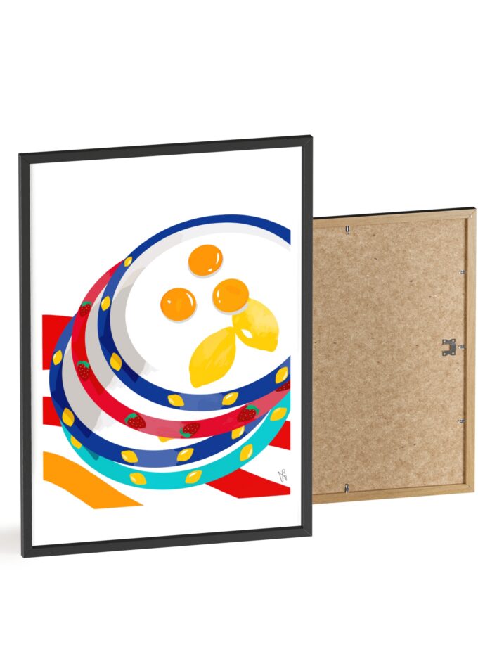 Three Yolks Poster, Framed