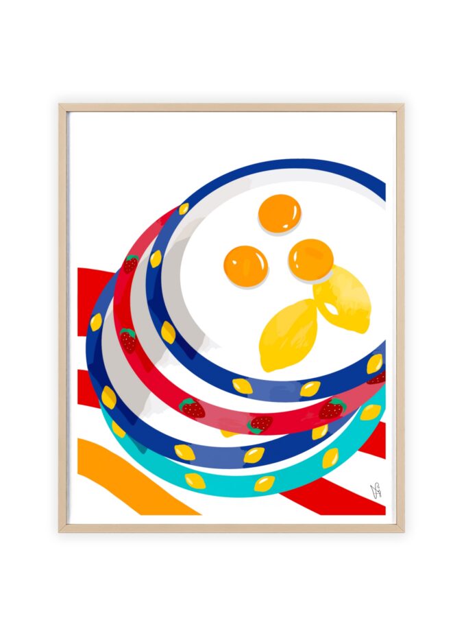 Three Yolks Poster, Framed