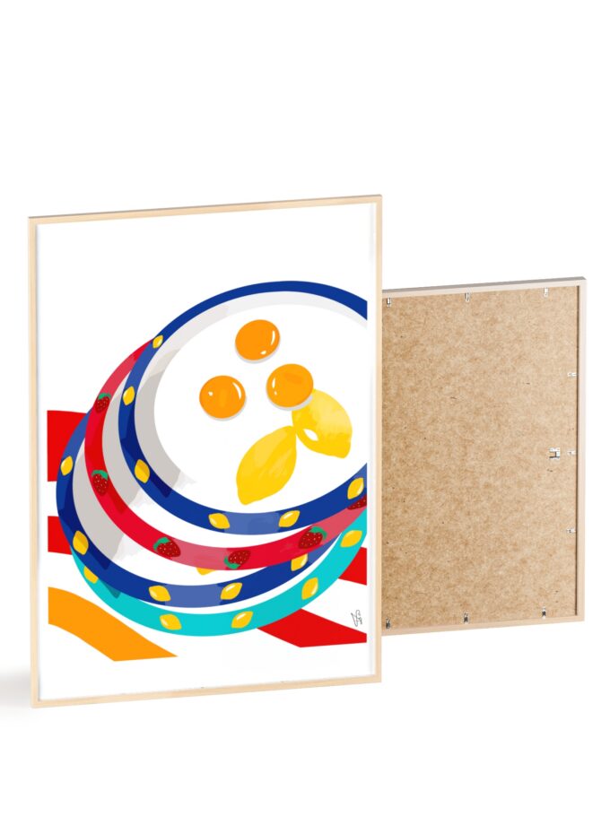 Three Yolks Poster, Framed