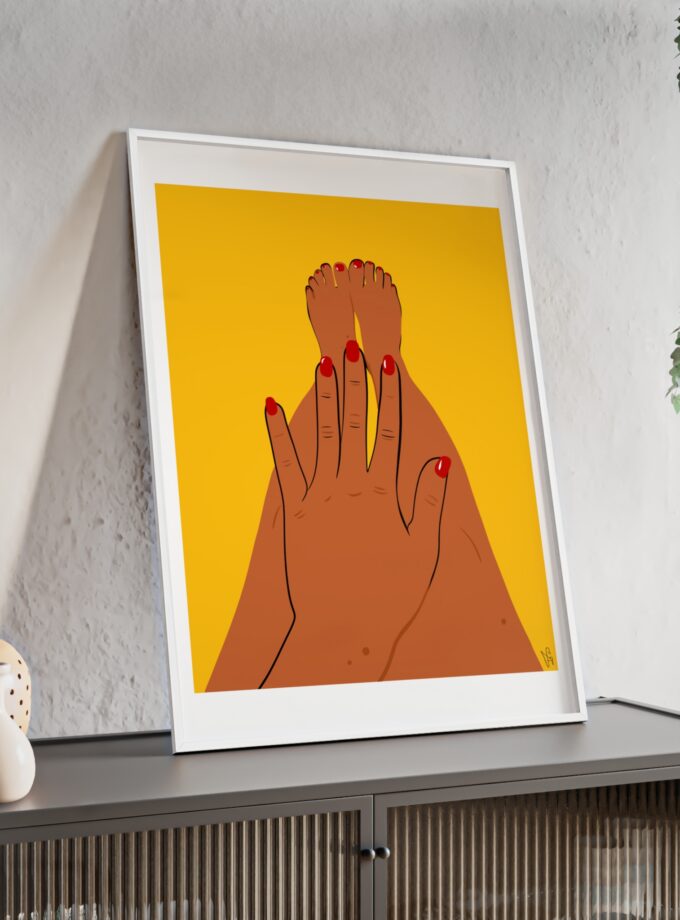 Sun On My Fingers Poster, Framed