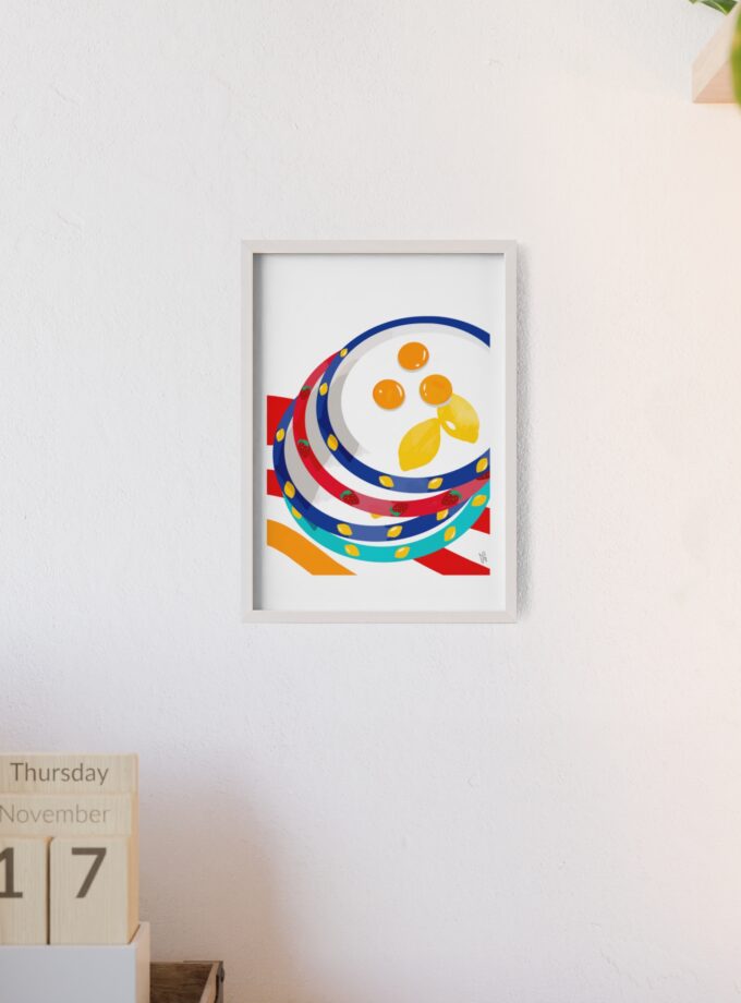 Three Yolks Poster, Framed