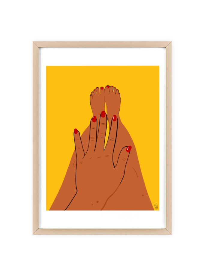 Sun On My Fingers Poster, Framed