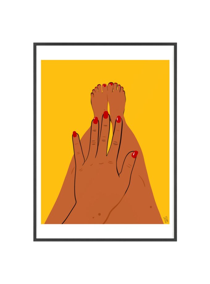 Sun On My Fingers Poster, Framed