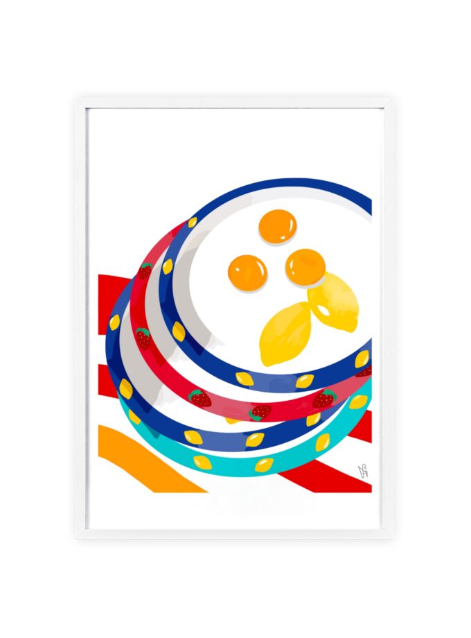 Three Yolks Poster, Framed