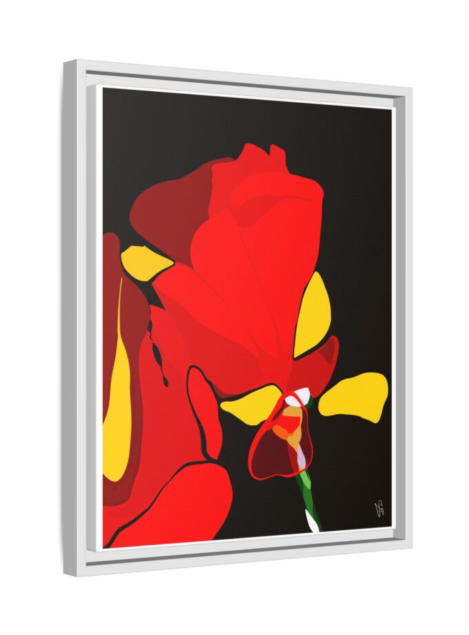 Red Soaked Canvas, Framed