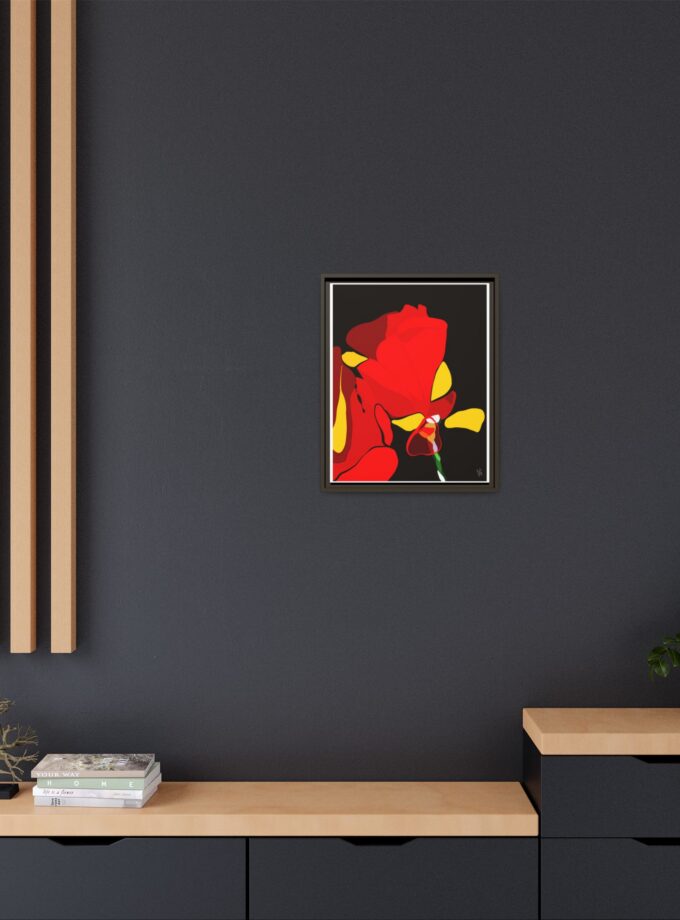 Red Soaked Canvas, Framed