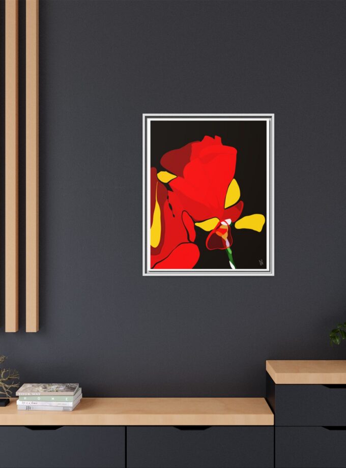 Red Soaked Canvas, Framed