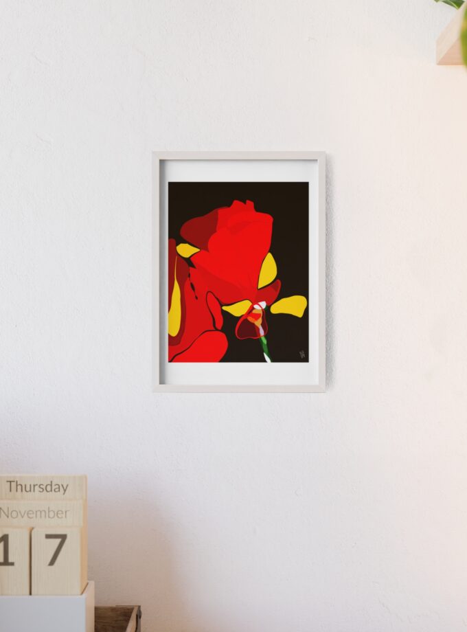 Red Soaked Poster, Framed