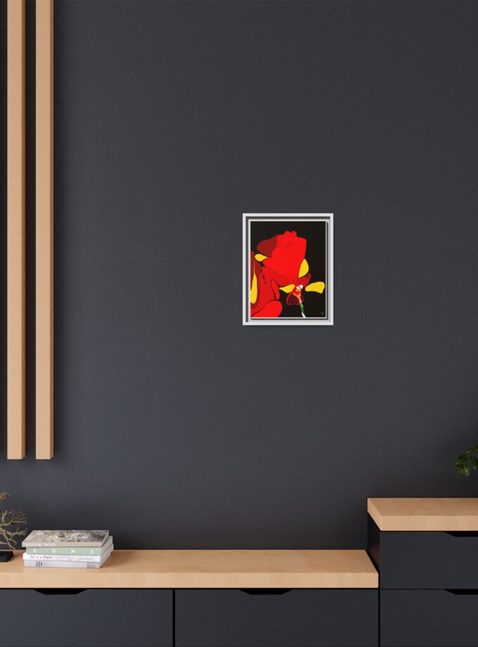 Red Soaked Canvas, Framed