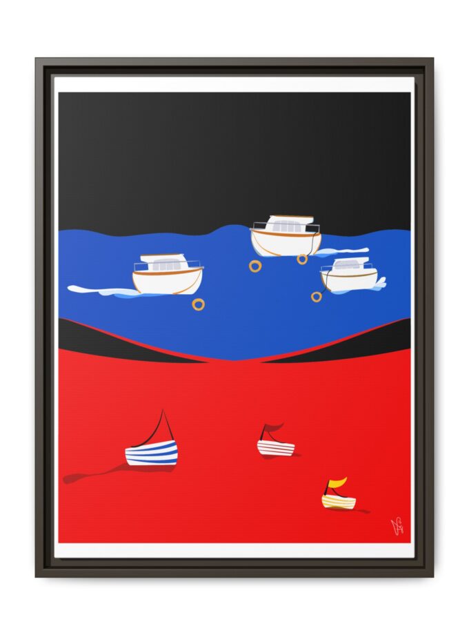 Two Worlds Canvas, Framed