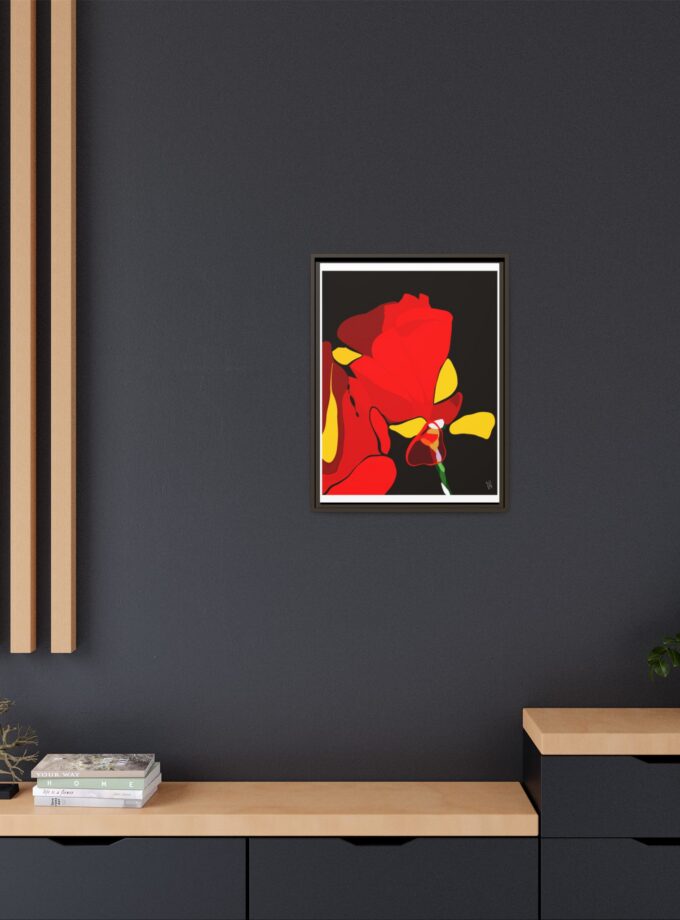 Red Soaked Canvas, Framed