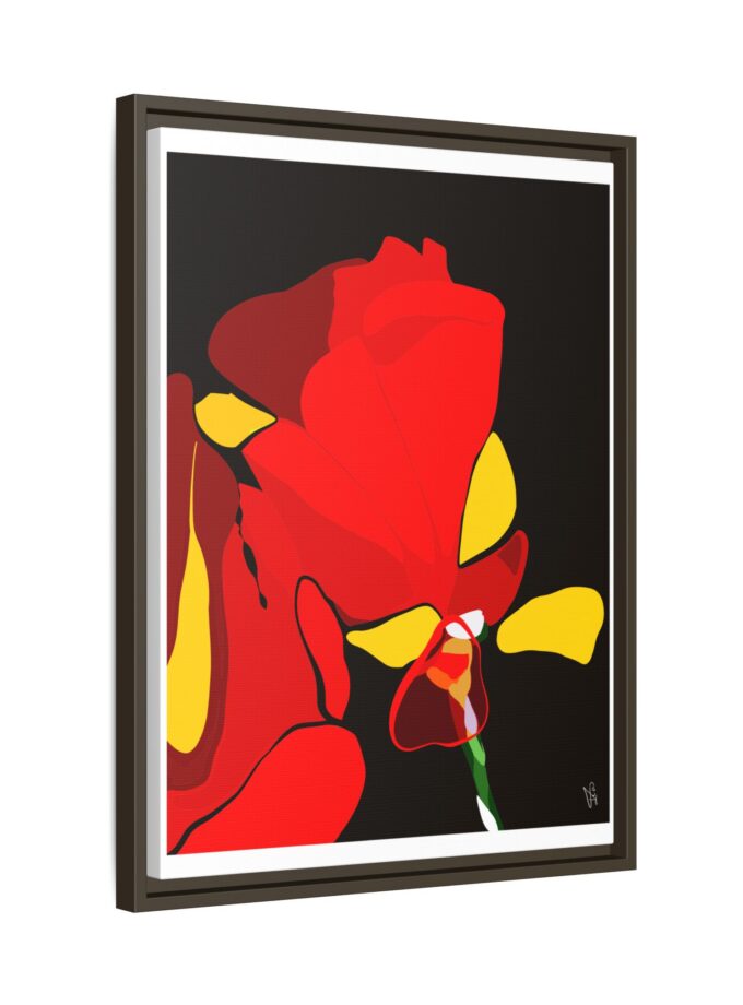 Red Soaked Canvas, Framed