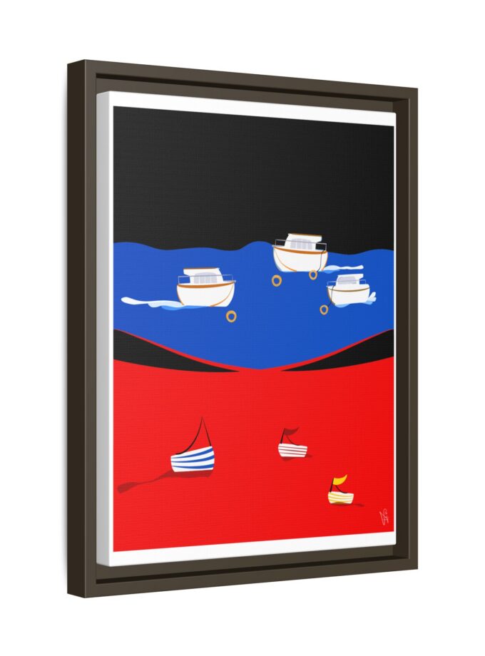 Two Worlds Canvas, Framed