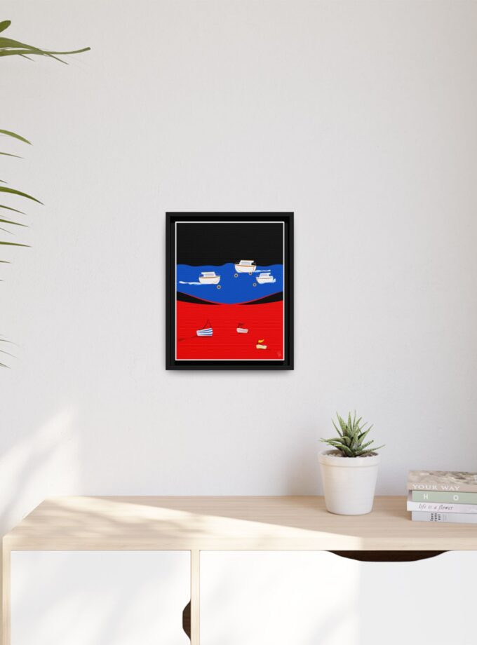 Two Worlds Canvas, Framed