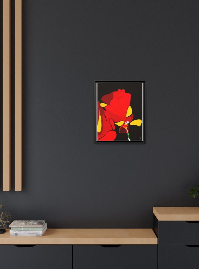 Red Soaked Canvas, Framed