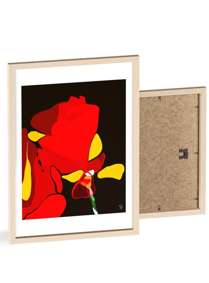 Red Soaked Poster, Framed