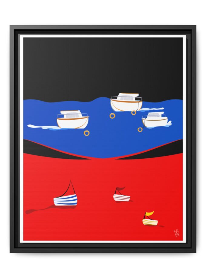 Two Worlds Canvas, Framed