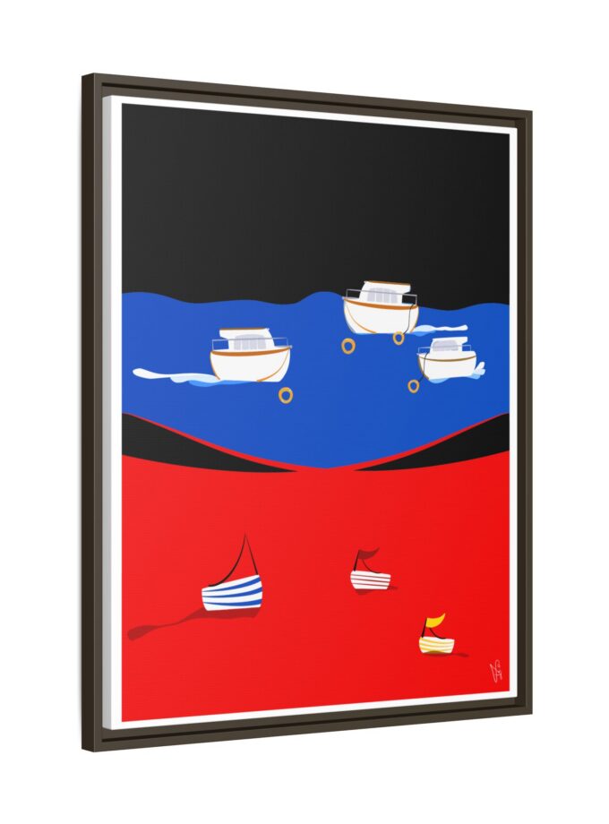 Two Worlds Canvas, Framed