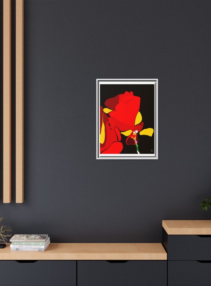 Red Soaked Canvas, Framed