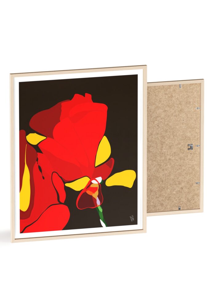 Red Soaked Poster, Framed