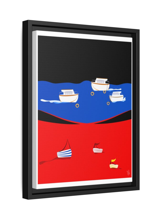 Two Worlds Canvas, Framed