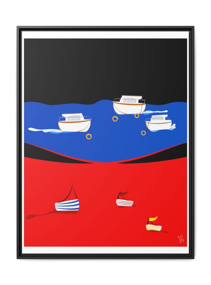 Two Worlds Canvas, Framed