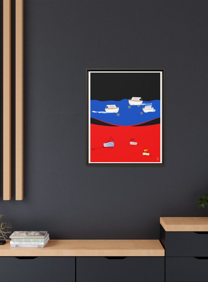 Two Worlds Canvas, Framed