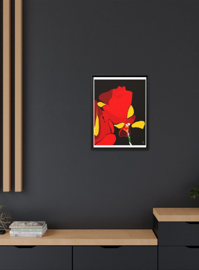 Red Soaked Canvas, Framed