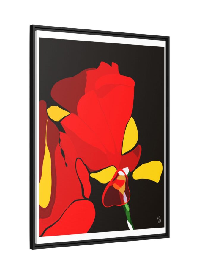 Red Soaked Canvas, Framed