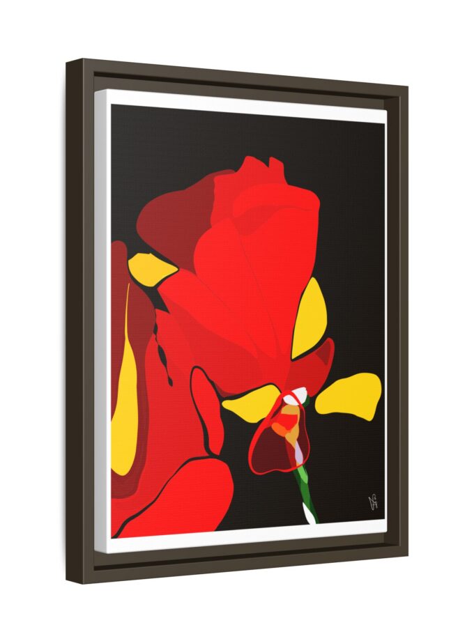 Red Soaked Canvas, Framed