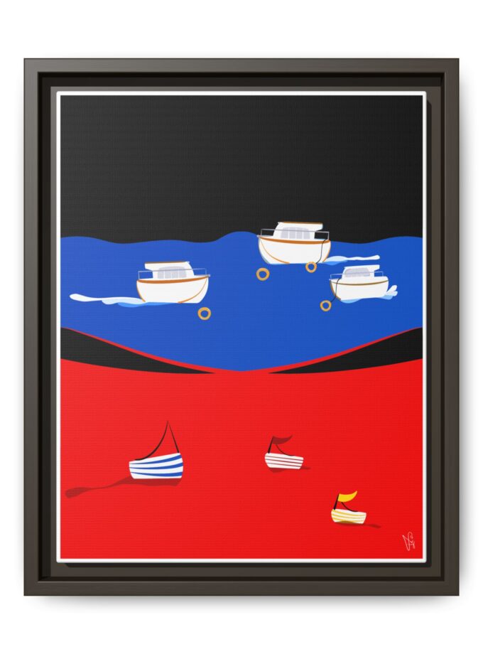 Two Worlds Canvas, Framed