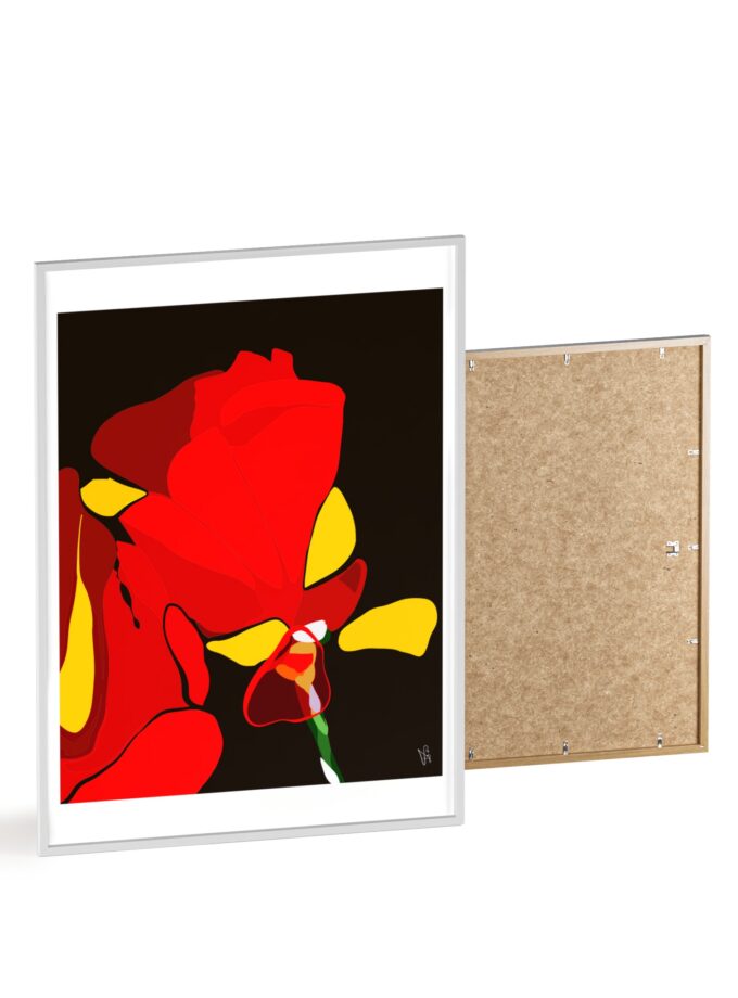 Red Soaked Poster, Framed