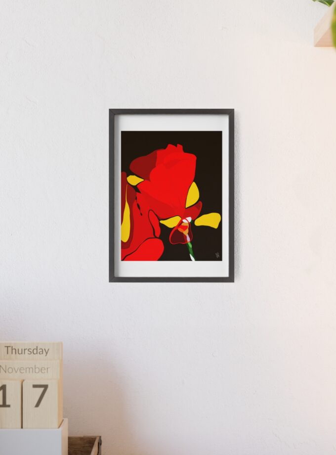 Red Soaked Poster, Framed