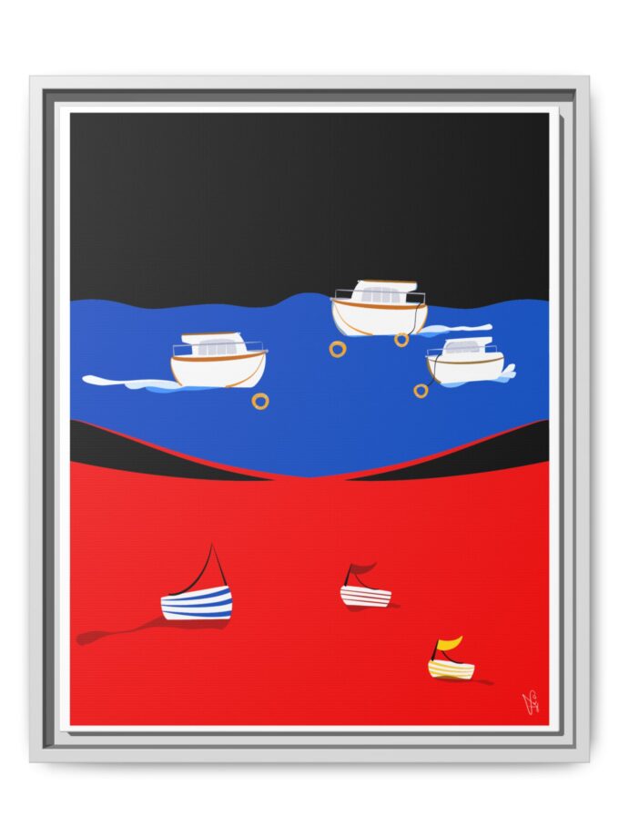 Two Worlds Canvas, Framed