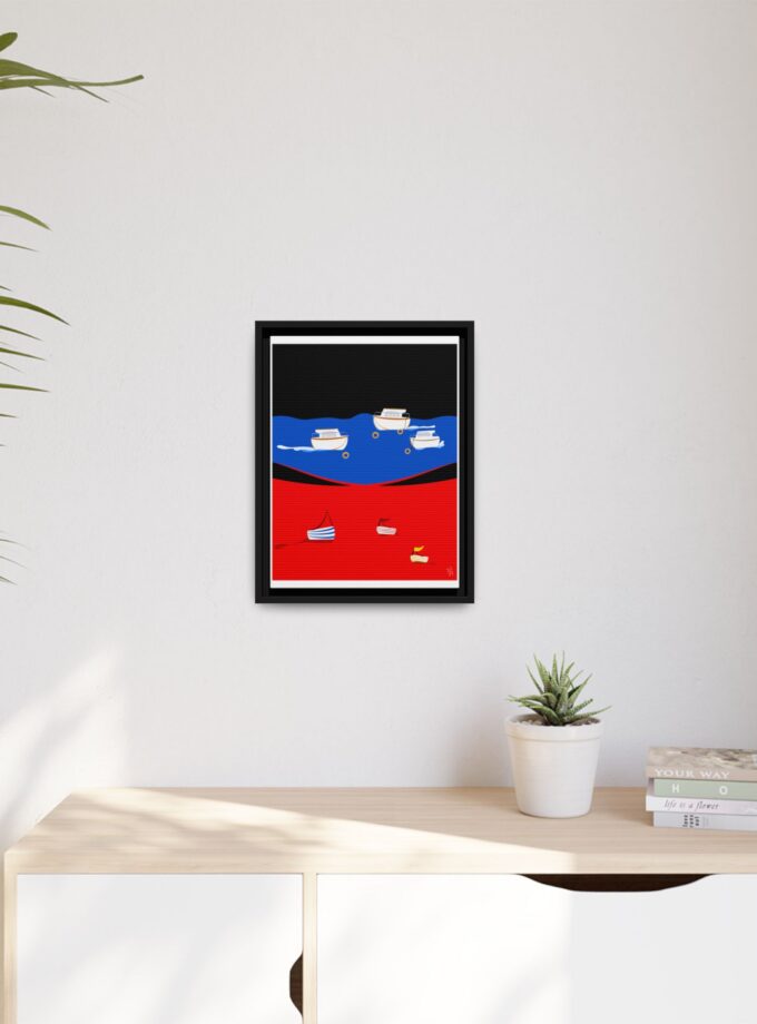 Two Worlds Canvas, Framed