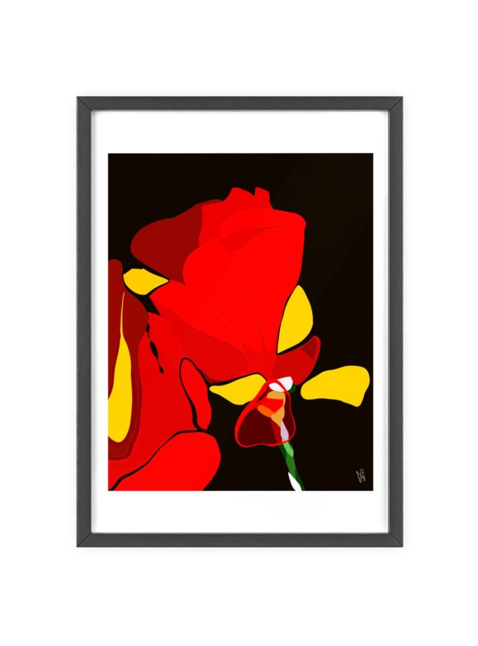 Red Soaked Poster, Framed